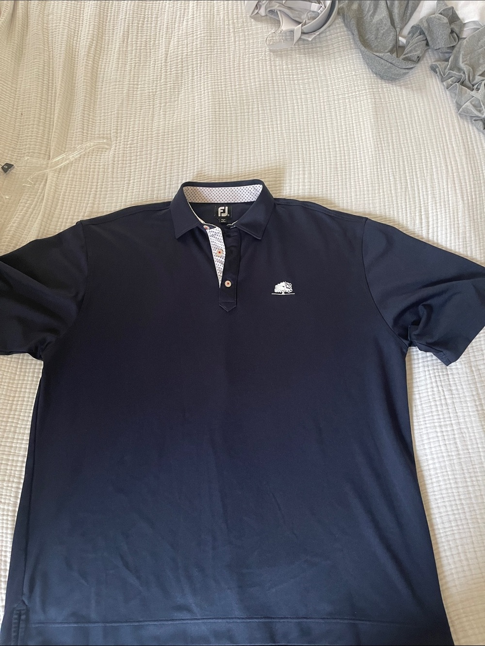 FootJoy Men's Navy Polo with Contrast Collar Trim